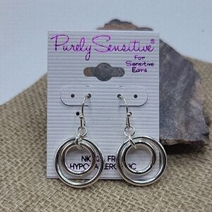 🌟 Purely Sensitive Silvertone Small Petite Hoop Dangles